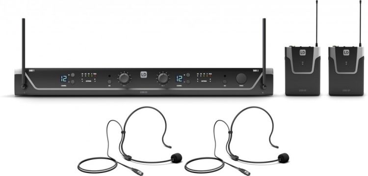 LD Systems U306 BPH 2 - Dual - Funkmikrofon System mit 2 x Bodypack und 2 x Headset - 655 - 679 MHz