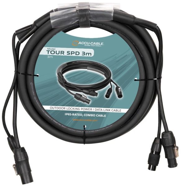 Accu Cable Tour SPD 3m Strom-DMX-Kombikabel