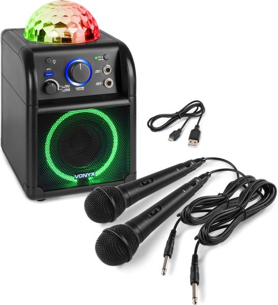 Vonyx SBS55B BT Karaoke Lautsprecher LED Ball Schwarz
