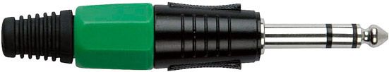 DAP 6.3 mm. Klinkeverbinder Stereo, Schwarz/ Endkappe Grün