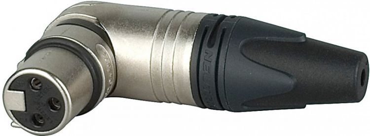 Neutrik XLR 3p. 90° Verbinder Female - Silberkontakte, Nickelgehäuse