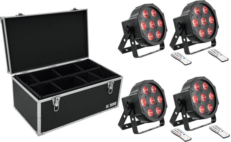 EUROLITE Set 4x LED SLS-7 HCL Floor + Case TDV-1