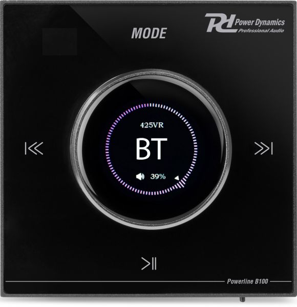 Power Dynamics Powerline B100B Wand-Audioverstärker BT/LCD Schwarz