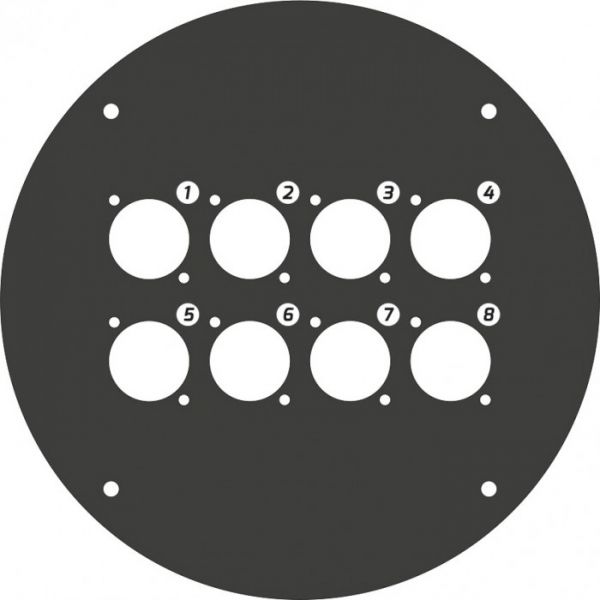 Adam Hall Cables 70225 D 8 Frontplatte für Kabeltrommel 70225 mit 8 x D-Ty