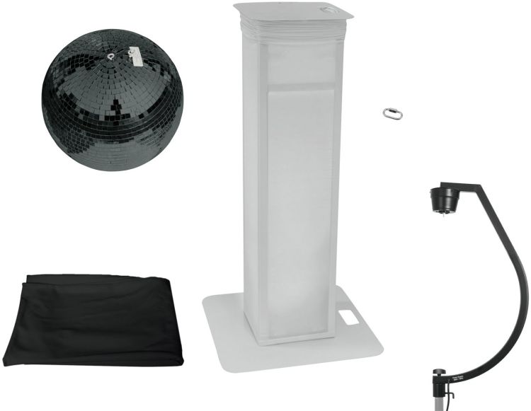 EUROLITE Set Spiegelkugel 50cm schwarz mit Stage Stand variabel + Cover sc