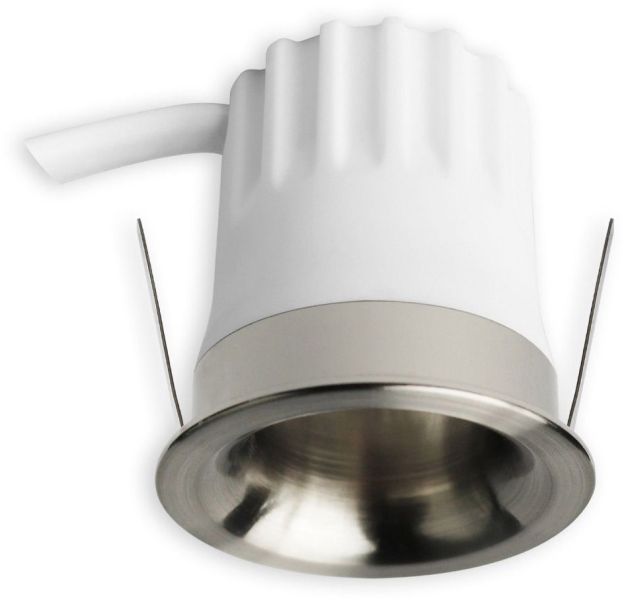 ISOLED LED Einbaustrahler BACK32, nickel geb., rund, 5W, CRI90, 3000K, rückversetzt, Honeycomb
