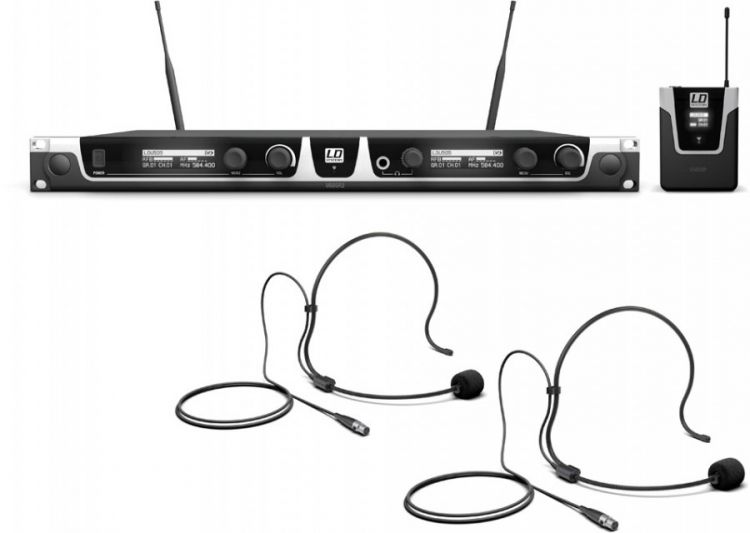 LD Systems U505 BPH 2 Funkmikrofon System mit 2 x Bodypack und 2 x Headset