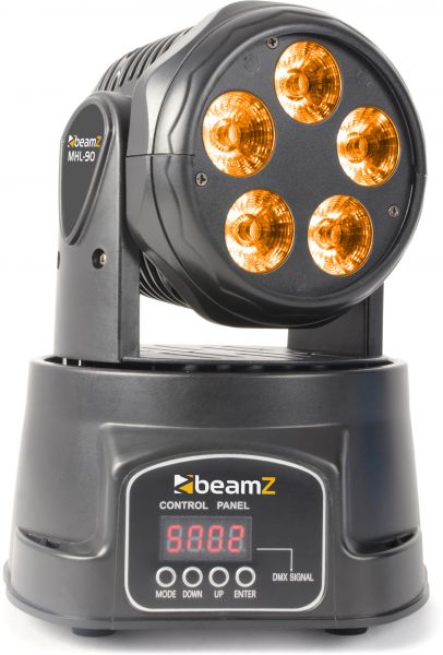 beamZ MHL90 Mini Moving Head Wash 5x 18W 6-in-1 LEDs