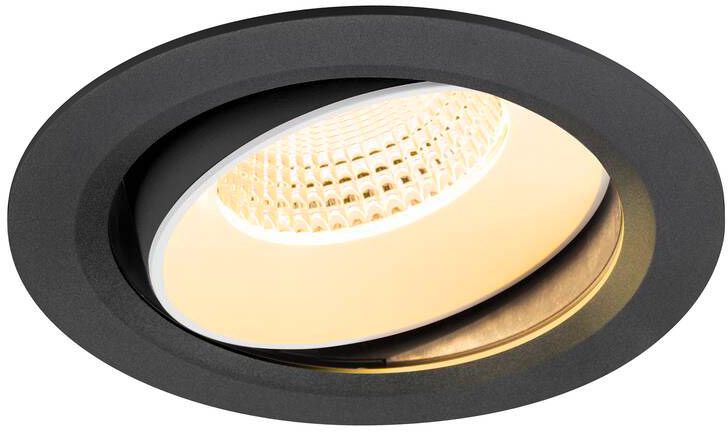 SLV NUMINOS® MOVE XL, Deckeneinbauleuchte, 3000 K, 55°, IP20, rund, schwarz / weiß