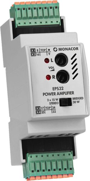 MONACOR EPS32 Verstärker, Hutschiene
