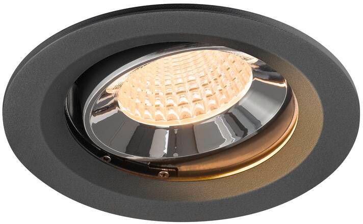 SLV NUMINOS® MOVE M, Deckeneinbauleuchte schwarz/chrom 2700 K 55°