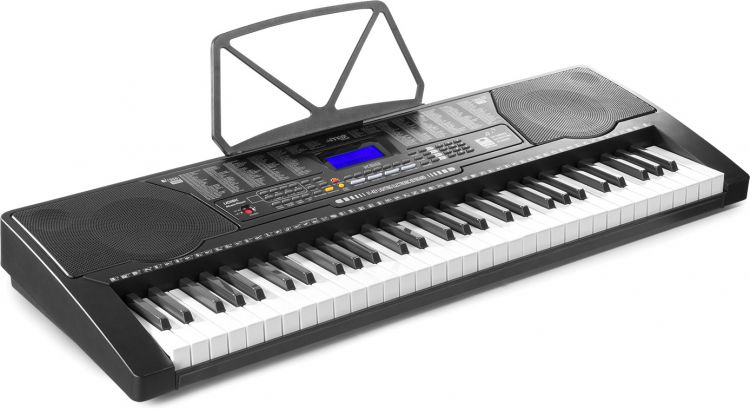 Max KB9 Elektronisches Keyboard mit 61 beleuchteten Tasten und LCD-Display