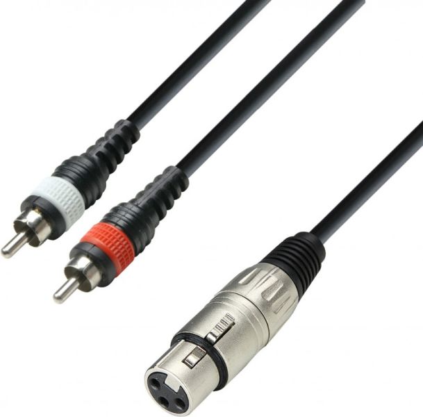 Adam Hall Cables K3 YFCC 0300 - Audiokabel XLR-Buchse auf 2 x RCA-Stecker,