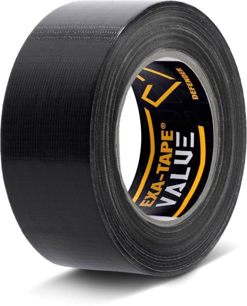Defender EXA-TAPE-VALUE B 50 - Gewebeklebeband, Schwarz, glänzend, 50 mm x 50 m