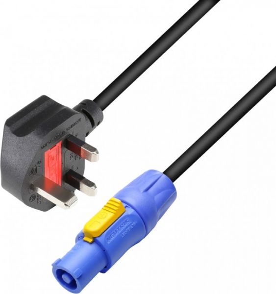 Adam Hall Cables 8101 PCON 0150 GB Netzkabel BS1363/A Powercon 1,5mm² 1,5m