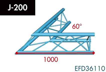 X3K-30/H (Heavy Duty) J-200 2-Weg Ecke, Winkel 60°