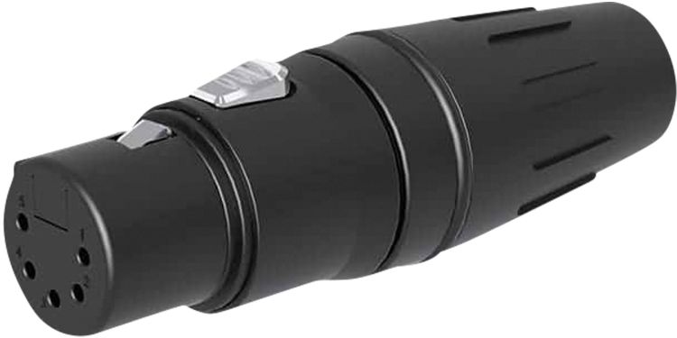 SEETRONIC XLR-5-poliger Stecker – Buchse, vergoldete Kontakte – schwarzes Gehäuse