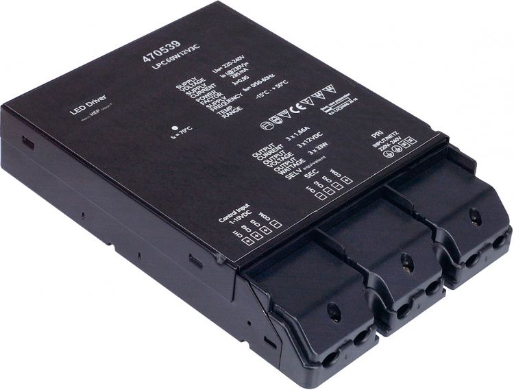 SLV LED-Netzteil, 60W, 12V, 3-fach dimmbar über 1-10V