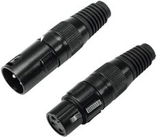 OMNITRONIC XLR socket/plug set 3pin black housing 5x