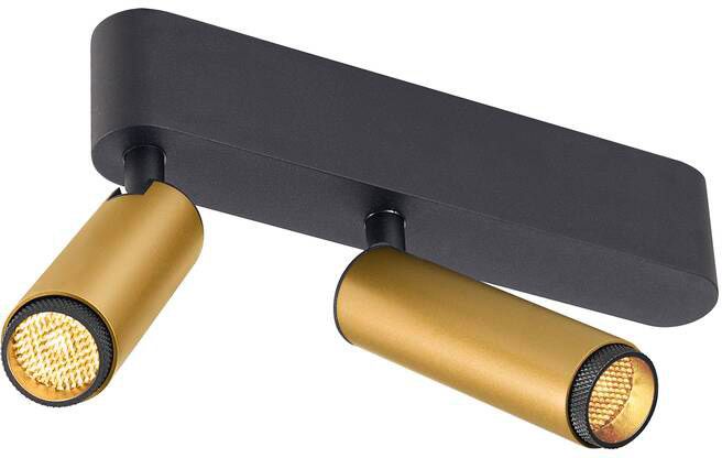 SLV GRIP! S, Deckenaufbauleuchte, double, PHASE, 3000 K, 21 W, 29°, gold / schwarz