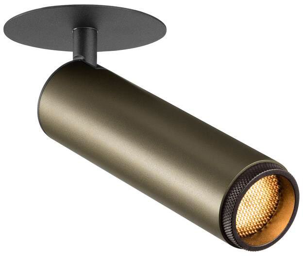 SLV GRIP! M, Deckeneinbauleuchte, PHASE, 3000 K, 42°, IP20, zylindrisch, bronze / schwarz