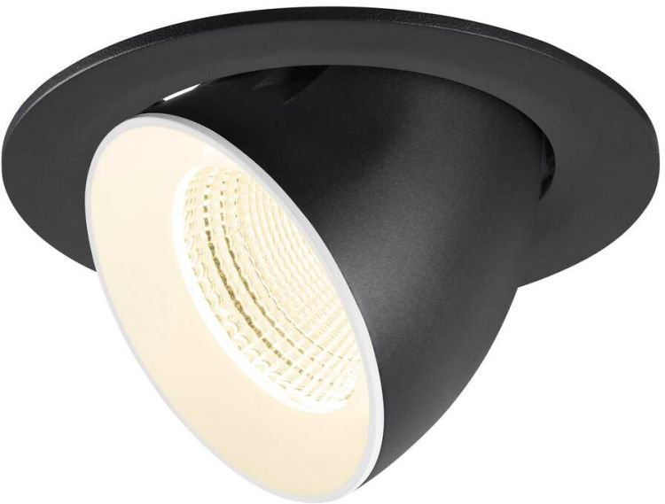 SLV NUMINOS® GIMBLE L, Deckeneinbauleuchte, 4000 K, 55°, IP20, rund, schwarz / weiß
