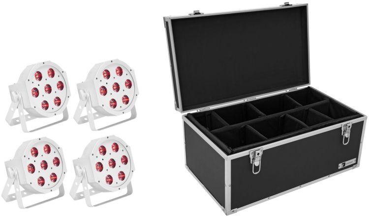 EUROLITE Set 4x LED SLS-7 HCL Floor weiß + Case