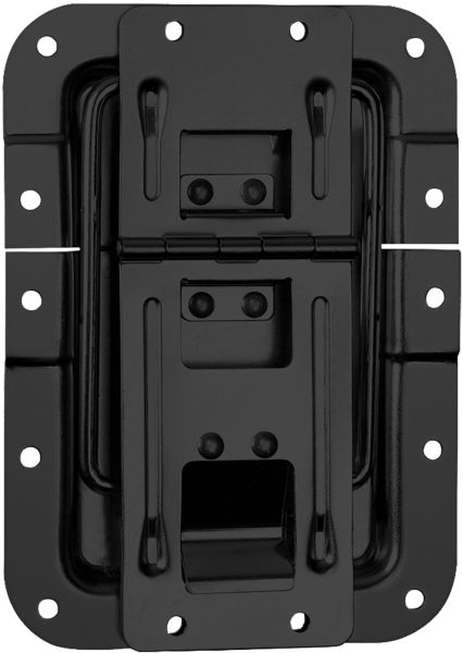 Adam Hall Hardware 270837 BLK - Deckelfeststeller groß, gekröpft, mit Scharnier