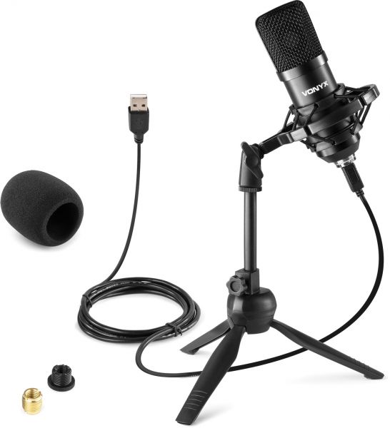 Vonyx CM300B Studio-Mikrofon USB Schwarz