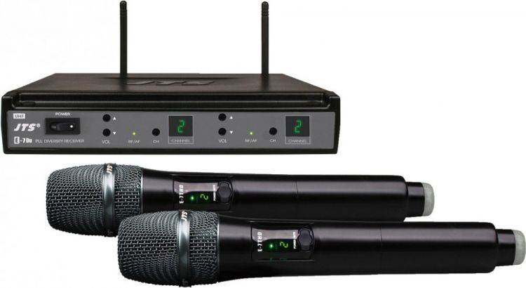 JTS E-7HHSETD/5 Conjunto de transmisión de audio PLL UHF de dos canales