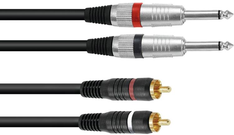 OMNITRONIC Adapterkabel 2xKlinke/2xCinch 6m sw
