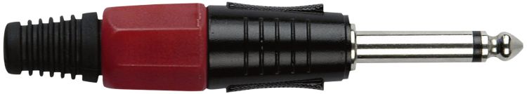 DAP 6.3 mm. Klinkeverbinder Mono, Schwarz/ Endkappe Rot