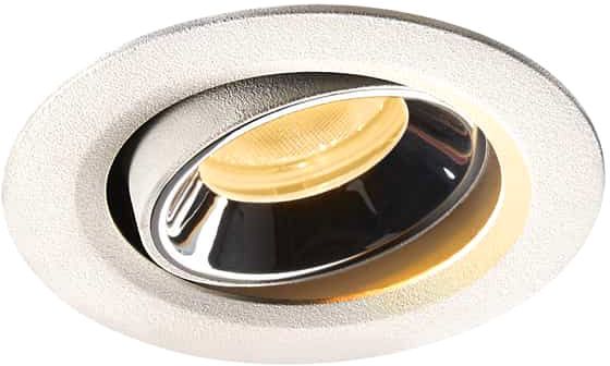SLV NUMINOS® MOVE XS, Deckeneinbauleuchte weiß / chrom 2700K 55°