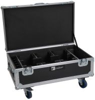 ROADINGER Flightcase 6x AKKU UP-4 QCL Spot QuickDMX MK2 with charging function and wheels