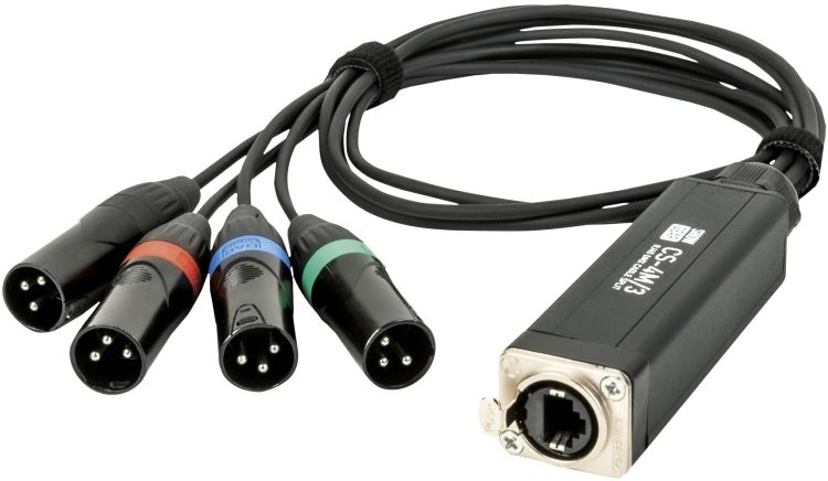 Showgear CS-4M/3 - 4-channel DMX shuttle snake via network cable 4-Kanal 3-Pin DMX