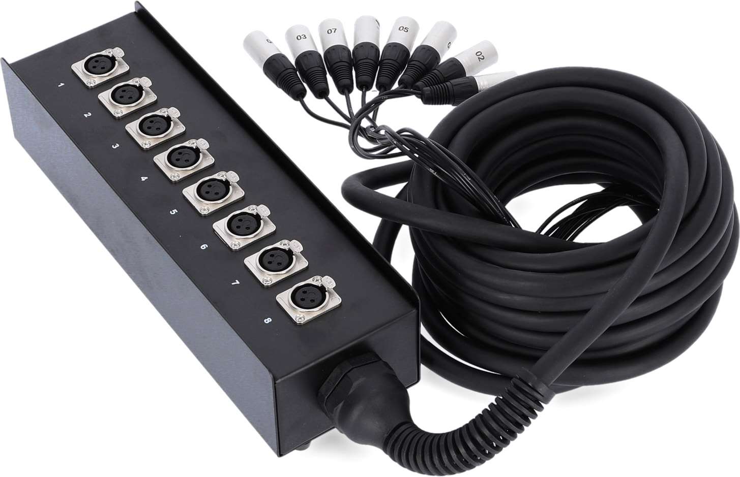Câble Multipaire Adam Hall 8x XLR Mâle/femelle - 5m, Pour Studio Ou Scène, Gaine Numérotée