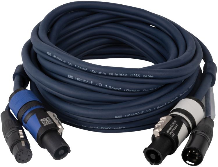 DAP-Audio FP18 Hybrid Cable - powerCON & 5-pin XLR - DMX / Power DMX & Strom - 6 m