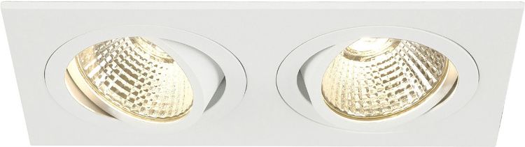 NEW TRIA 2 DL SQUARE Set, mattweiss, 2x6W, 38°, 2700K, inkl. Treiber, Clip