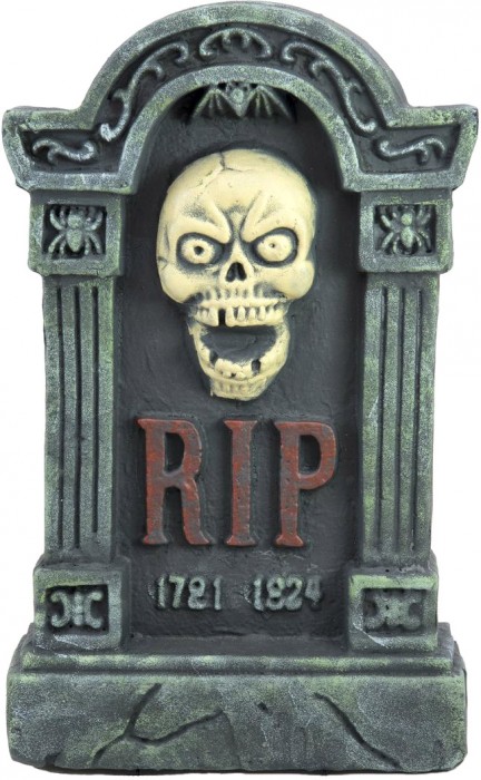 Décoration Halloween Pierre Tombale Avec Tête De Mort - 50x30 Cm, Ambiance Effrayante Assurée ! - 6