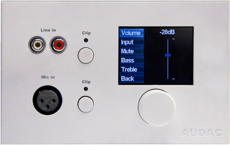 Audac DW 5066 W - All-In-One Wand Einbau Controller weiß für AUM2 Audio Ma