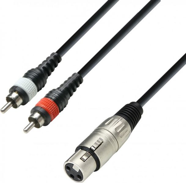 Adam Hall Cables K3 YFCC 0100 - Audiokabel XLR-Buchse auf 2 x RCA-Stecker,