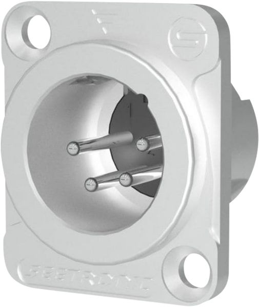 SEETRONIC XLR 4P-Chassis – Stecker, silberne Kontakte – vernickeltes Gehäuse