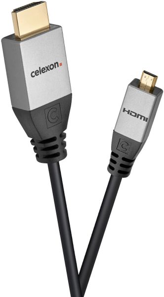celexon HDMI auf Micro HDMI Kabel mit Ethernet - 2.0a/b 4K 2,0m - Professional Line