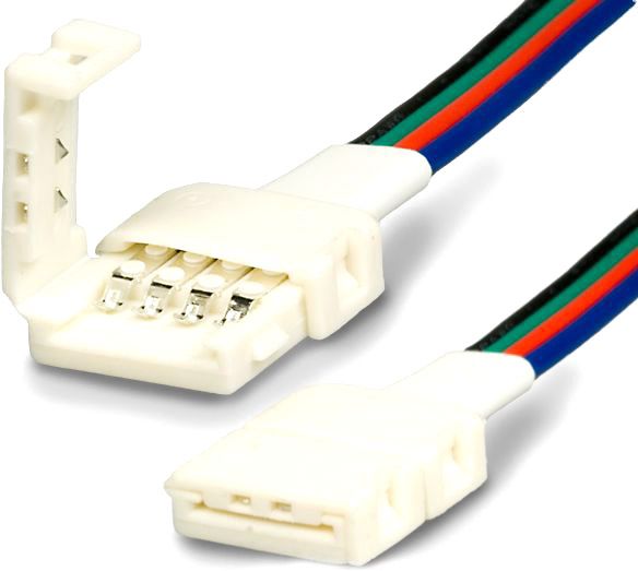 ISOLED Clip-Verbinder mit Kabel (max. 5A) für 4-pol. IP20 Flexstripes mit Breite 10mm