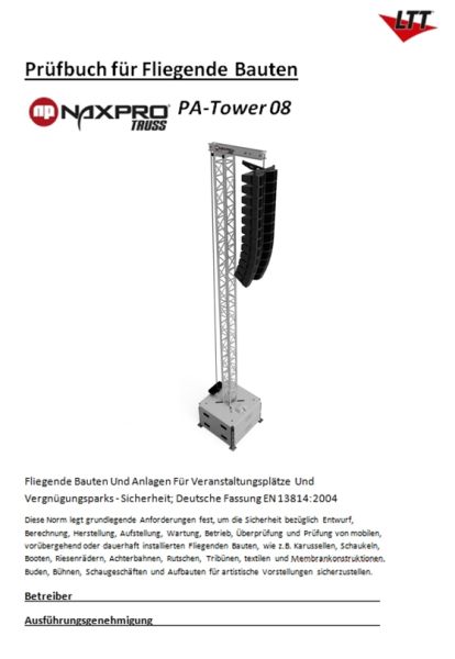 Prüfbuch für Naxpro-Truss TD34 PA-Tower 08
