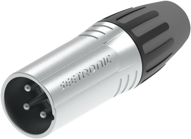 Seetronic XLR 3P Verbinder - männlich Silberkontakte - Nickel Gehäuse