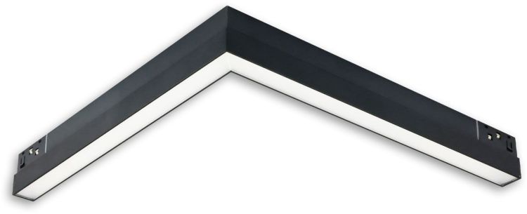 ISOLED Track48 Eckleuchte 90° horizontal schwarz, 20W, 48V DC, 3000K, CRI90