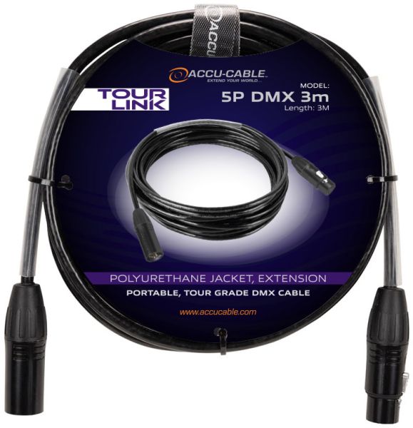 Accu Cable Tour Link 5P DMX 3m DMX-Kabel mit 5-poligem Stecker