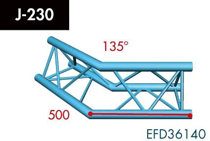 X3K-30/H (Heavy Duty) J-230 2-Weg Ecke, Winkel 135°