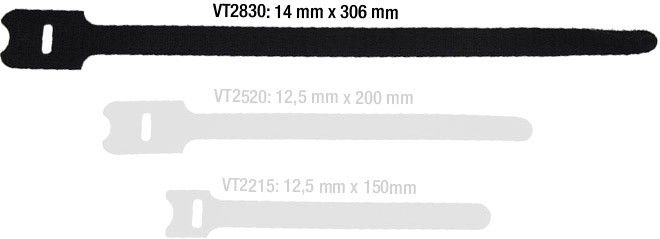 Adam Hall Accessories VT 2830 Klett Kabelbinder 306 x 28 mm schwarz